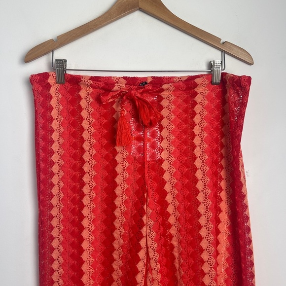 NEW BECCA By Rebecca Virtue Sunset Soiree Crochet Knit Split Wide Leg Coverup S - Picture 6 of 12